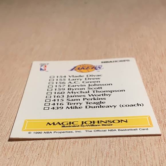 1990 NBA Hoops Magic Johnson Art Checklist Rare LA Lakers vintage collectible - Picture 14 of 17